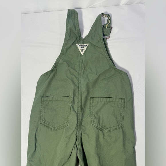 Oshkosh Floral Overalls Green Lightweight Canvas Pants Bottoms Girls 3T - Picture 8 of 13